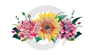 Watercolor flowers vector