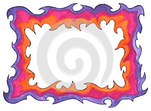 Watercolor frame border in graffiti style