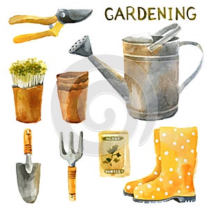 Watercolor gardening set