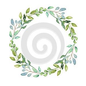 Watercolor Garland Summer Greenery Wreath Wedding Leaves Green