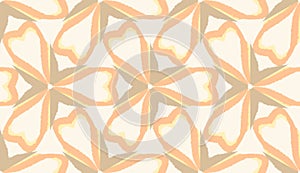 Watercolor Geometric Pattern. Beige Artistic Artwork. Kaleidoscope. Coconut Geo Tile.