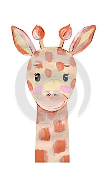 Watercolor giraffe portrait.