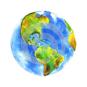 Watercolor globe