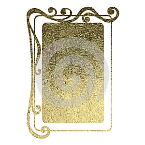 Watercolor gold vintage fantasy frame repeating antique or art deco border for template invitation cards