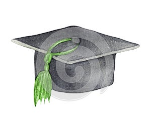 Watercolor graduation cap. img