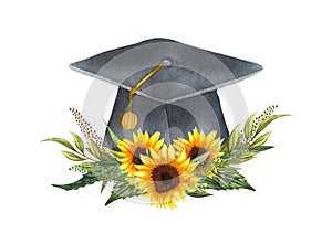 Watercolor graduation cap img