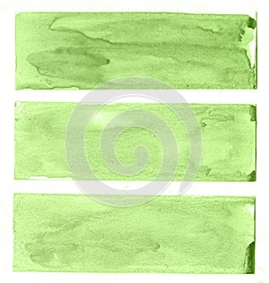 Watercolor green banner texture. Pastel color web banner.