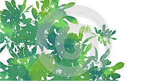 Watercolor with green leaves background, Nature concept, vector