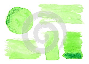 Akvarel zelený ťahy dizajn prvky 