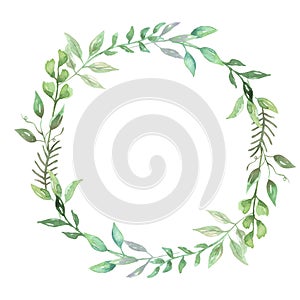 Watercolor Greenery Leaf Wreath Garland Spring Summer Wedding Leaves