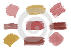 Watercolor grunge acrylic vector graphic design set of brush strokes