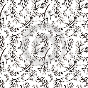 Watercolor hand drawn Black branch seamless pattern, Florals repeat paper,  Black Gothic background. scrapbook paper