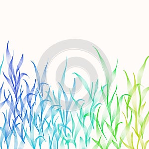 Watercolor hand drawn colorful plants. Abstract background. Natural wallpaper