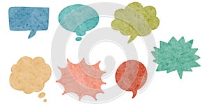 Watercolor hand drawn speech bubbles isolate on white background. vector illustration