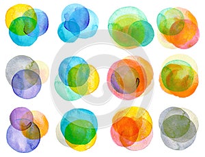 Watercolor hand painted circles collection photo