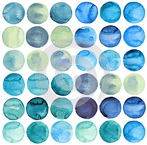 Watercolor hand painted circles collection photo