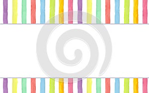 Watercolor hand-painted rainbow stripes background - header & footer for your site