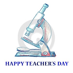Watercolor Happy Teacher`s Day Background.