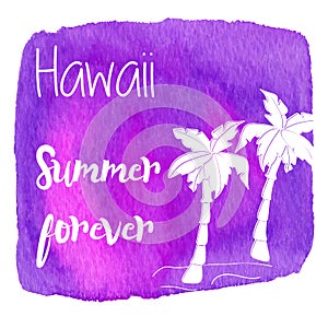 Watercolor Hawaiian, tropical graphic design