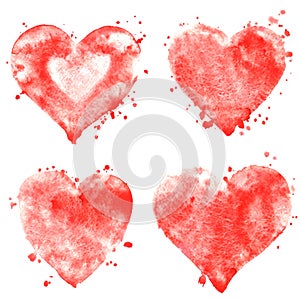 Watercolor hearts