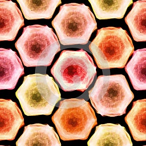 Watercolor hexagon grid seamless pattern