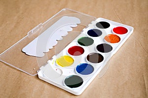 Watercolor honey 12 colors. Bright colors. Color palette. Bright colors on the palette. Color harmony. We draw together. Paint