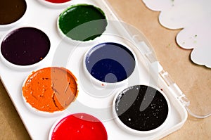Watercolor honey 12 colors. Bright colors. Color palette. Bright colors on the palette. Color harmony. We draw together. Paint