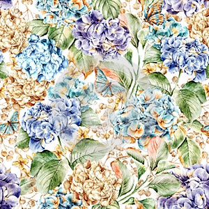 Watercolor Hydrangea Pattern