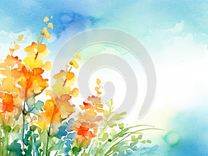 watercolor flower background - snapdragons photo