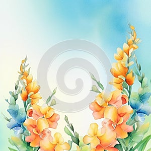 watercolor flower background - snapdragons photo