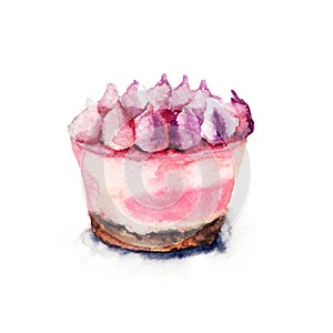 Watercolor illustration of cake