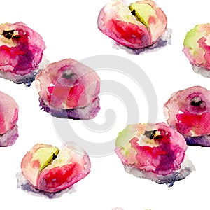 Watercolor illustration of Donut peaches