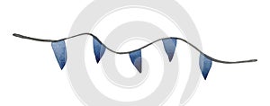 A watercolor illustration of a festive blue bunting photo