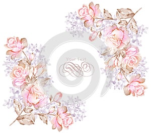 Watercolor illustration flower in simple background