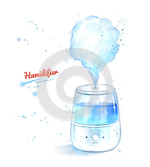 Watercolor illustration of humidifier