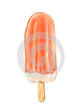 Watercolor illustration of ice cream on a white background