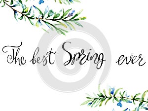 Watercolor illustration of Rosemary with title the best spring e