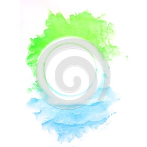 Watercolor illustration with round design element