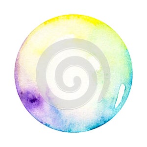 Watercolor illustration of soap bubble isolated on a white background.