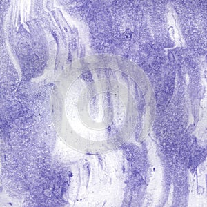 Watercolor illustration. Violet marble texture. Watercolor transparent stain. Blur, spray