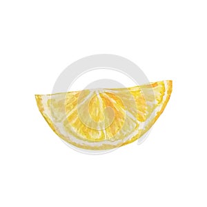 Watercolor juicy lemon slice