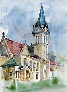 Watercolor Landscape Collection: Village Life