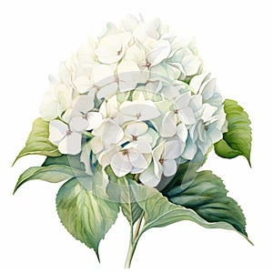 Realistic Watercolor Hydrangea Bouquet Illustration In James Bullough Style