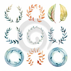 Watercolor Leaf Wreaths: Organic And Subtle Ephemeral Art