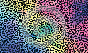 Watercolor leopard animal skin seamless pattern. hand drawn spots and wild cat fur rosettes on a colorful background.