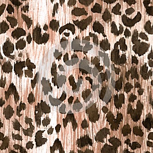Watercolor leopard jaguar texture vector pattern