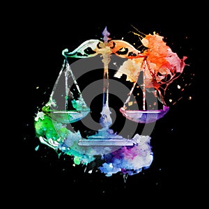 Watercolor of Libra sign