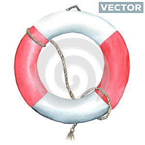 Watercolor lifebuoy