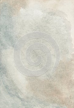 Watercolor light brown-gray background texture. Neutral beige backdrop. Stains on paper photo