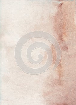 Watercolor light brown ombre background texture. Aquarelle abstract beige gradient backdrop